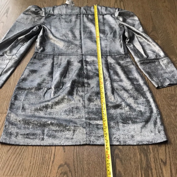 Something Navy Foil Shimmer Silver Mini Dress - Picture 6 of 8